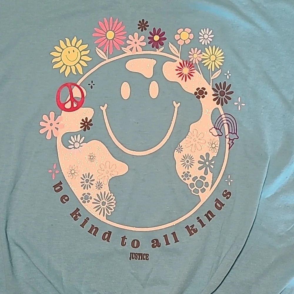 Justice Be Kind Tie Front Shirt - Girls Large